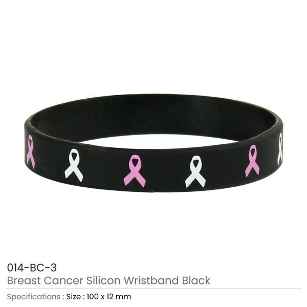 Breast Cancer Awareness Wristbands Black Color