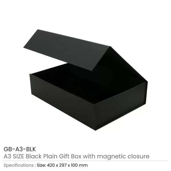 Black Plain Gift Box A3